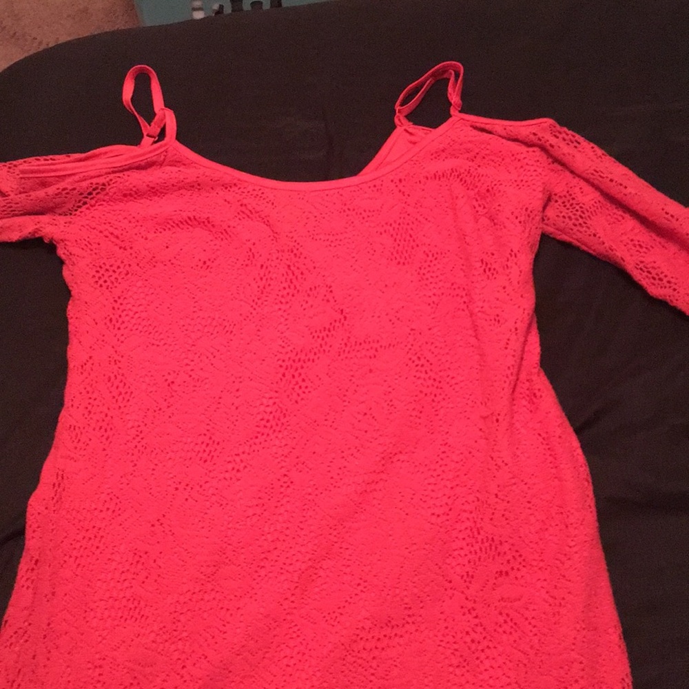 Beautiful orange coral strap dress!